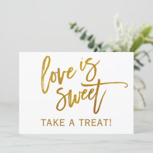 5X7 Trouwdag Candy Bar / Buffet Bord Goud Folie Kaart