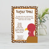 5x7 Turkey Bird Food Thanksgiving Invitation Kaart (Staand voorkant)