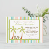 5x7 Twin Luau Hawaii Monkey Baby shower Uitnodigin Kaart (Staand voorkant)