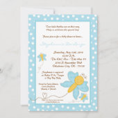 5x7 TWINS Blue Butterfly Baby shower Invitation Kaart (Voorkant)