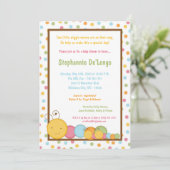 5x7 TWINS Caterstyle Worm Baby shower Invitation Kaart (Staand voorkant)