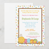 5x7 TWINS Caterstyle Worm Baby shower Invitation Kaart (Voorkant / Achterkant)