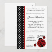 5x7 TWINS Lady Bug PolkaDot Baby shower Uitnodigin Kaart (Voorkant / Achterkant)