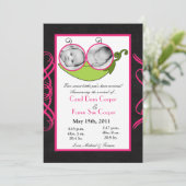 5x7 Twins Pea in a Pod PHOTO Birth Anneli Aankondiging (Staand voorkant)