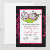 5x7 Twins Pea in a Pod PHOTO Birth Anneli Aankondiging (Voorkant / Achterkant)