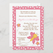 5x7 TWINS Pink Butterfly Baby shower Invitation Kaart (Voorkant / Achterkant)