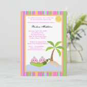 5x7 TWINS Sweetpee in Pod Baby shower Invitation Kaart (Staand voorkant)