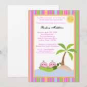 5x7 TWINS Sweetpee in Pod Baby shower Invitation Kaart (Voorkant / Achterkant)