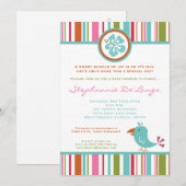 5x7 uitnodigen van Tropische Toucan Bird Baby show Kaart (Voorkant / Achterkant)