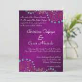 5x7 uitnodigen voor bruiloft Arabisch Paars Indiaa Kaart (Staand voorkant)