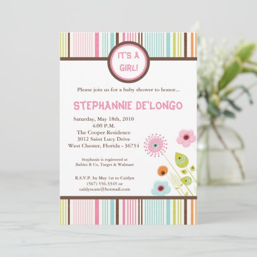 5x7 Uitnodiging Baby shower van de Tijd van de Len (Staand voorkant)