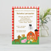 5x7 Uitnodiging - Farm Animals Birthday Uitnodigin (Staand voorkant)