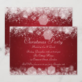 5x7 Uitnodiging legant mousserend nacht Rood (Voorkant / Achterkant)