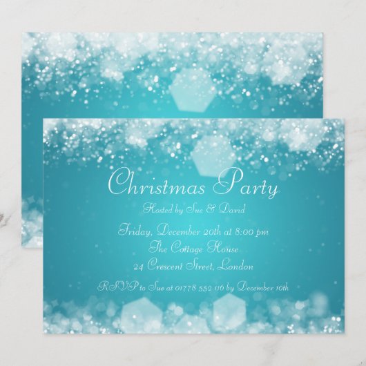 5x7 Uitnodiging legant mousserend nachtblauw (Voorkant / Achterkant)