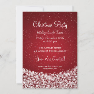 5x7 Uitnodiging legant nacht Sparkle Red