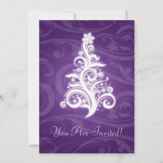 5x7 Uitnodiging legant Zwirly Tree Paars (Achterkant)