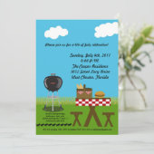 5x7 Uitnodiging Picnic Summer Barbecue Party (Staand voorkant)