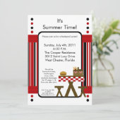 5x7 Uitnodiging Picnic Summer Barbecue Party (Staand voorkant)