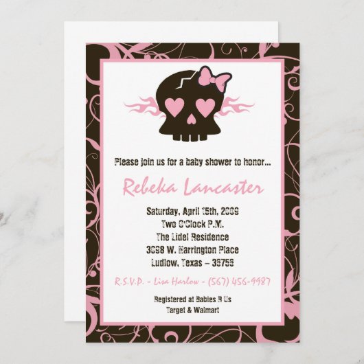 5x7 Uitnodiging - Punk Uitnodiging van het Baby sh (Voorkant / Achterkant)