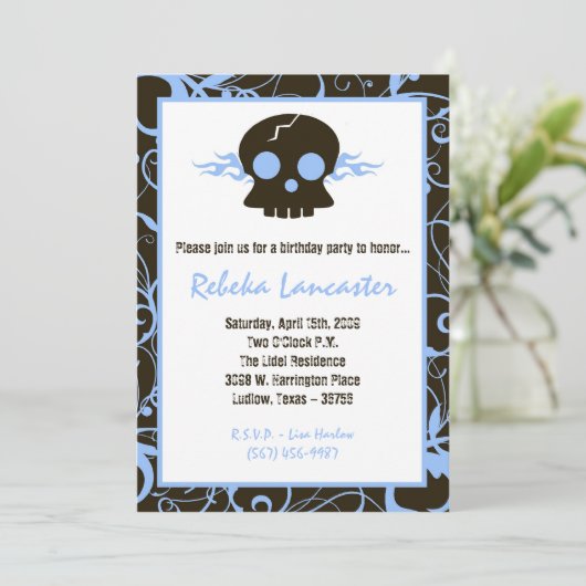 5x7 Uitnodiging - Punk Uitnodiging voor geboorte (Staand voorkant)