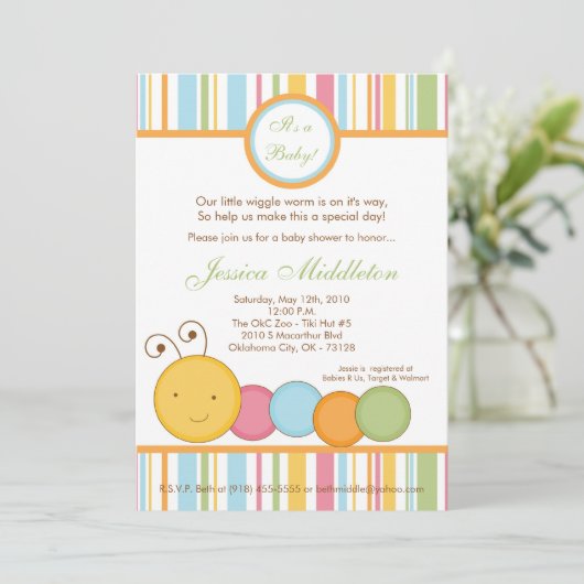 5x7 Uitnodiging tot Baby shower van de Werm van de (Staand voorkant)