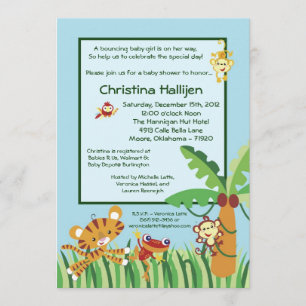 5x7 Uitnodiging tot Baby shower van regenwoud Oerw