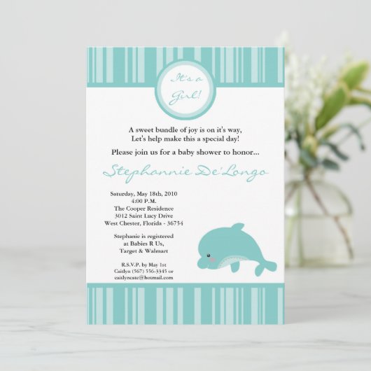 5x7 Uitnodiging tot het Baby shower van Hawaiian O (Staand voorkant)