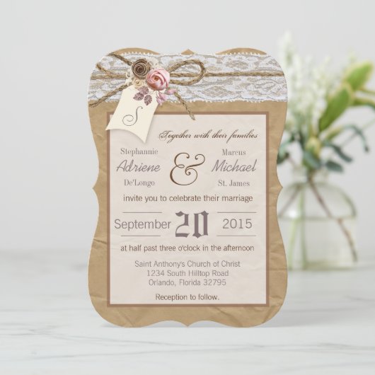 5x7 uitnodiging tot het uitzenden van kraftpapier (Staand voorkant)