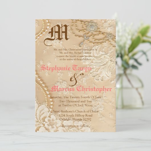 5x7 Uitnodiging tot Victoriaans uitzending van gev (Staand voorkant)