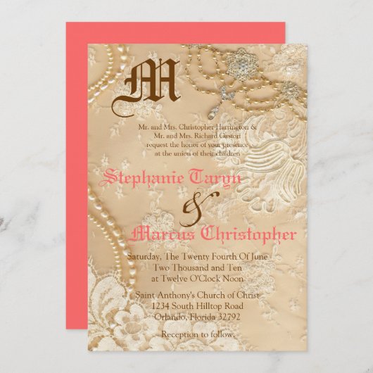 5x7 Uitnodiging tot Victoriaans uitzending van gev (Voorkant / Achterkant)