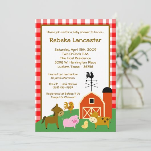 5x7 Uitnodiging - Uitnodiging voor Baby shower van (Staand voorkant)