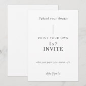5x7 Uitnodiging: Upload Uw Eigen Ontwerp Kaart (Voorkant / Achterkant)
