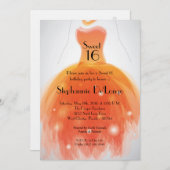 5x7 Uitnodiging van 16 Verjaardag van de oranje (Voorkant / Achterkant)