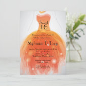 5x7 Uitnodiging van 16 Verjaardag van de oranje (Staand voorkant)