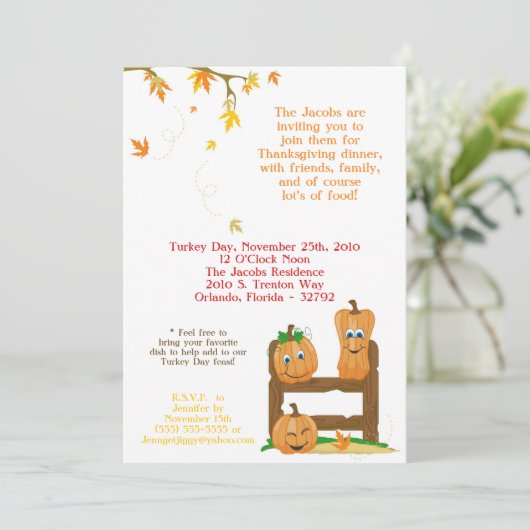 5x7 Uitnodiging van de Kern van de Thanksgiving va (Staand voorkant)