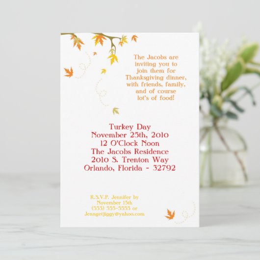 5x7 Uitnodiging van de Kern van de Thanksgiving va (Staand voorkant)