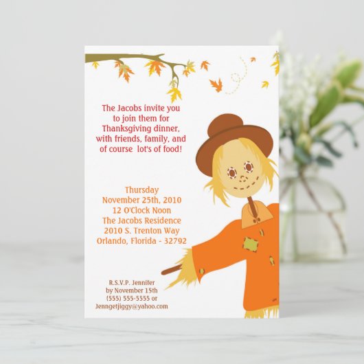 5x7 Uitnodiging van de Partij van de Thanksgiving  (Staand voorkant)