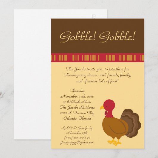 5x7 Uitnodiging van de Turkse partij voor de Thank (Voorkant / Achterkant)