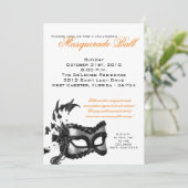 5x7 Uitnodiging van Halloween Masquerade Ball Mask (Staand voorkant)