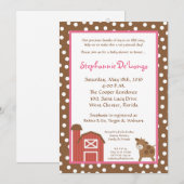 5x7 Uitnodiging van het Baby shower van de Koe van (Voorkant / Achterkant)