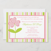 5x7 Uitnodiging voor Baby shower voor roze ventila (Voorkant)