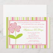 5x7 Uitnodiging voor Baby shower voor roze ventila (Voorkant / Achterkant)