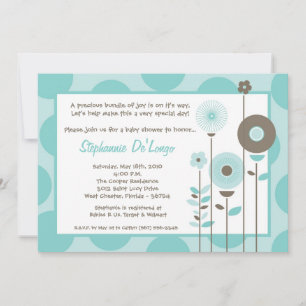 5x7 Uitnodiging voor blauw Baby shower voor lente-