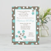 5x7 Uitnodiging voor blauw Baby shower voor lente- (Staand voorkant)