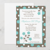 5x7 Uitnodiging voor blauw Baby shower voor lente- (Voorkant / Achterkant)