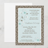 5x7 Uitnodiging voor blauw Baby shower voor lente- (Voorkant / Achterkant)