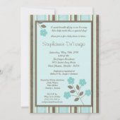 5x7 Uitnodiging voor blauw Baby shower voor lente- (Voorkant)