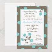 5x7 Uitnodiging voor blauw Baby shower voor lente- (Voorkant / Achterkant)