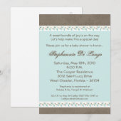 5x7 Uitnodiging voor blauw Baby shower voor lente- (Voorkant / Achterkant)