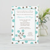 5x7 Uitnodiging voor blauw Baby shower voor lente- (Staand voorkant)